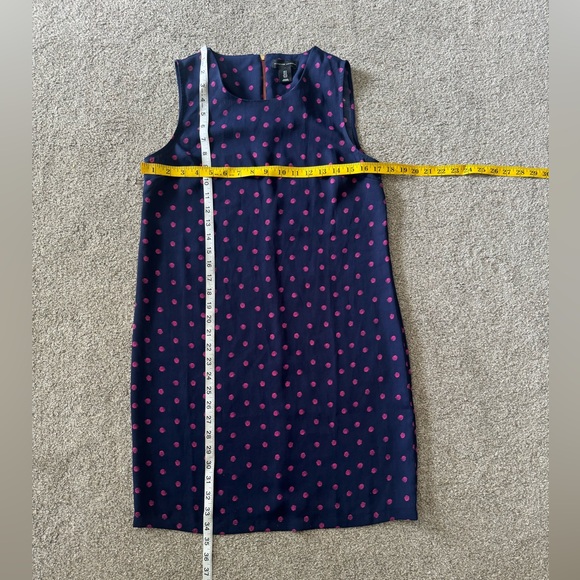 Adrienne Vittadini Dress Size 2 Navy & Pink Polka Dot Shift Sleeveless casual - Picture 2 of 10